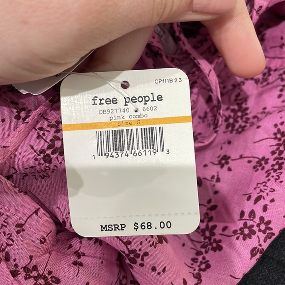Free People Pink Caught Up Printed Slip Short Casual Dress - Picture 2 of 6